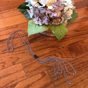🛍Taupe chain 🛍necklace with leather knot